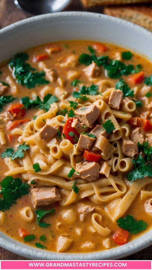Creamy Cajun Chicken Pasta Soup Recipe