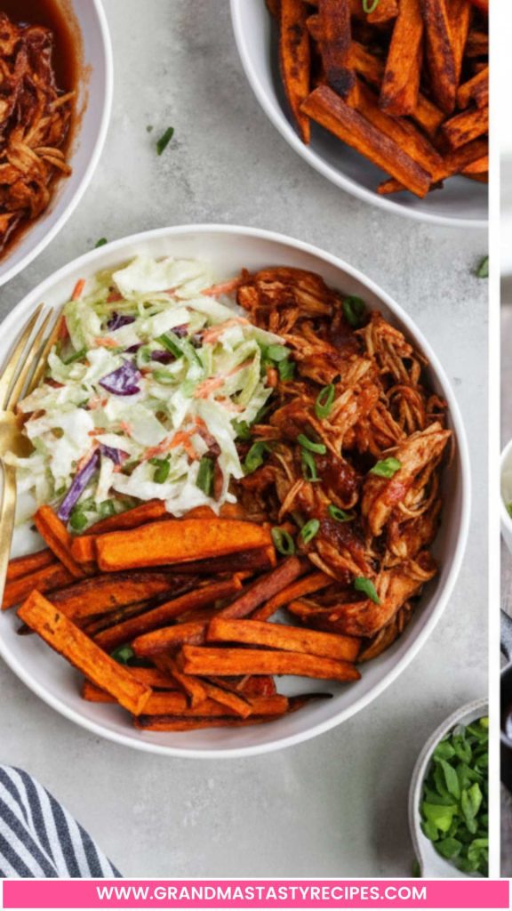 How to make BBQ Chicken Bowls with Sweet Potatoes and Coleslaw (Whole30) How to make BBQ Chicken Bowls with Sweet Potatoes and Coleslaw (Whole30)