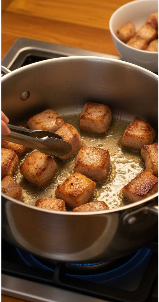 Step 1: Brown the Pork