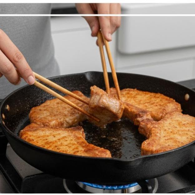 Step 5: Pan-fry Pork Chops