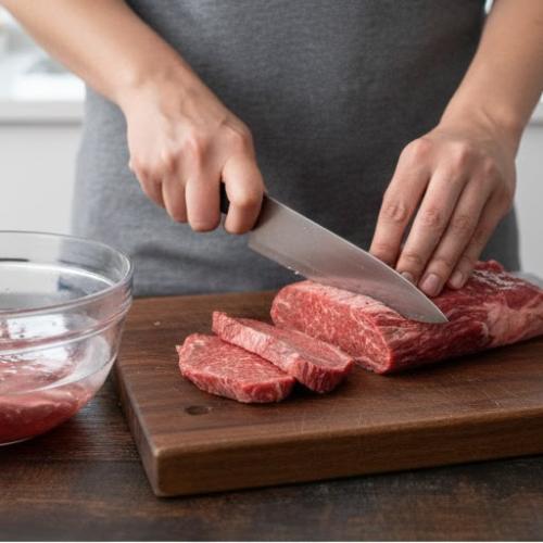 Step 1: Cut and Wash the Beef