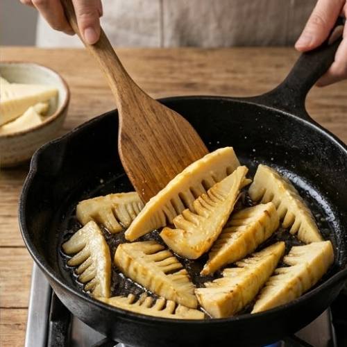 Step 2: Frying the Bamboo Shoots Step 2: Frying the Bamboo Shoots