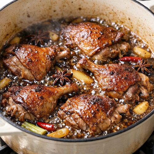 Step 7: Initial High-Heat Braise (30 Minutes)
