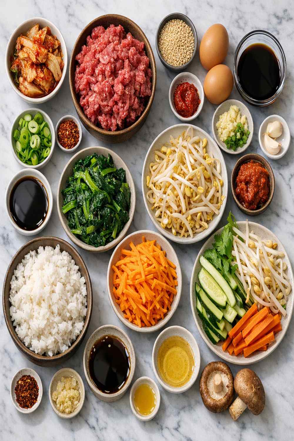Bibimbap Ground Beef Recipe ingredients