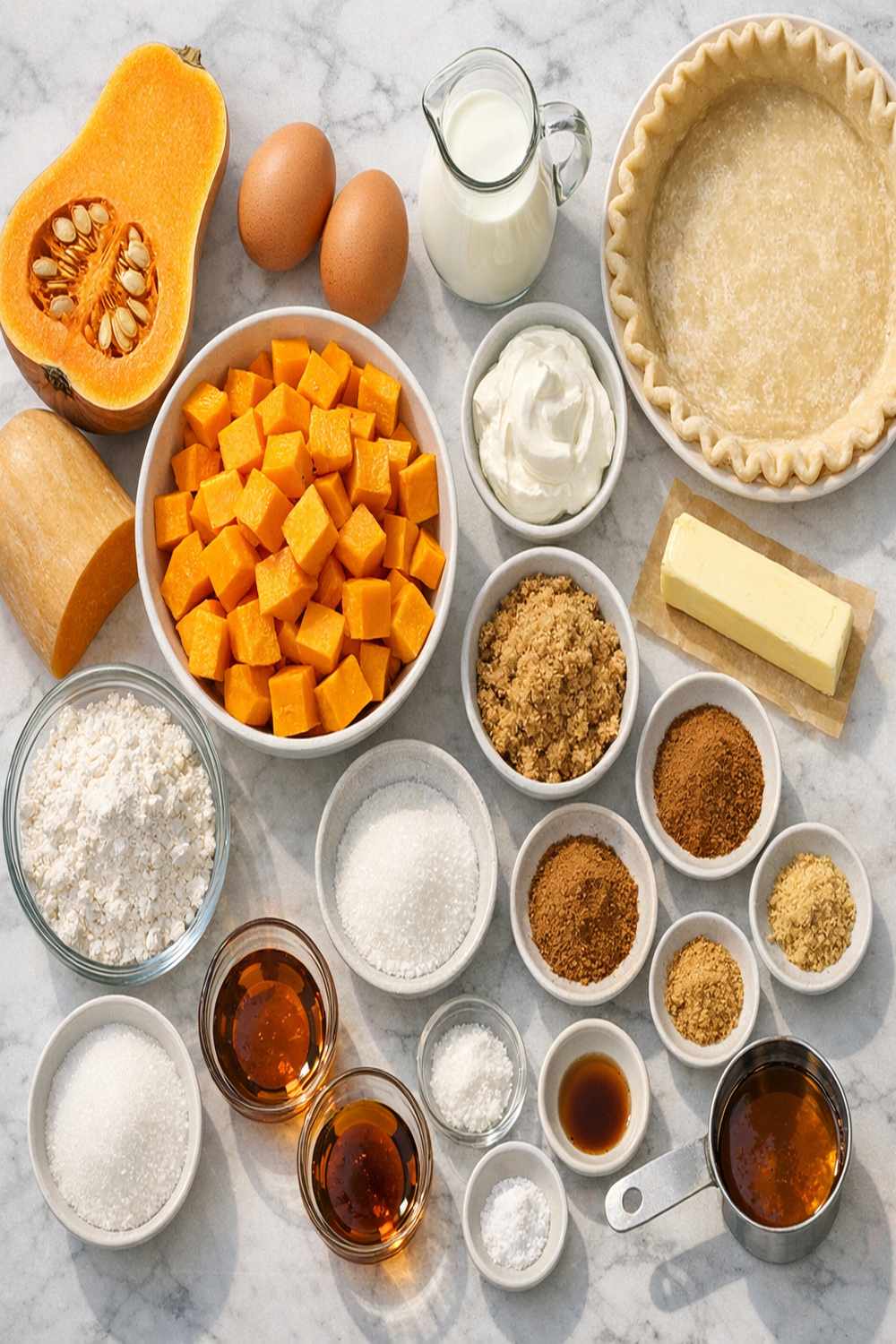 Butternut Squash Pie Recipe ingredients
