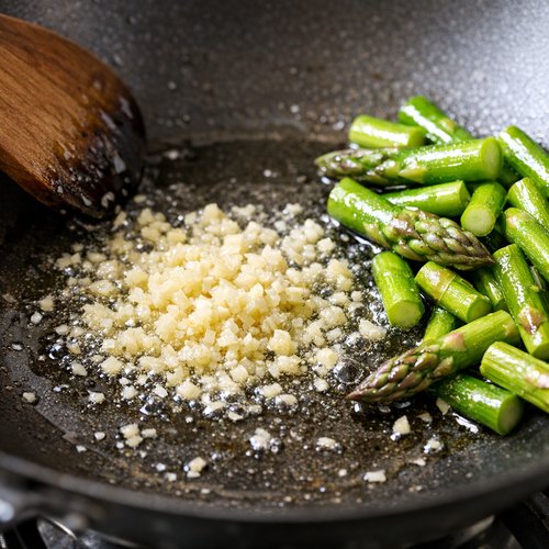 Step 5: Cook the Aromatics and Asparagus