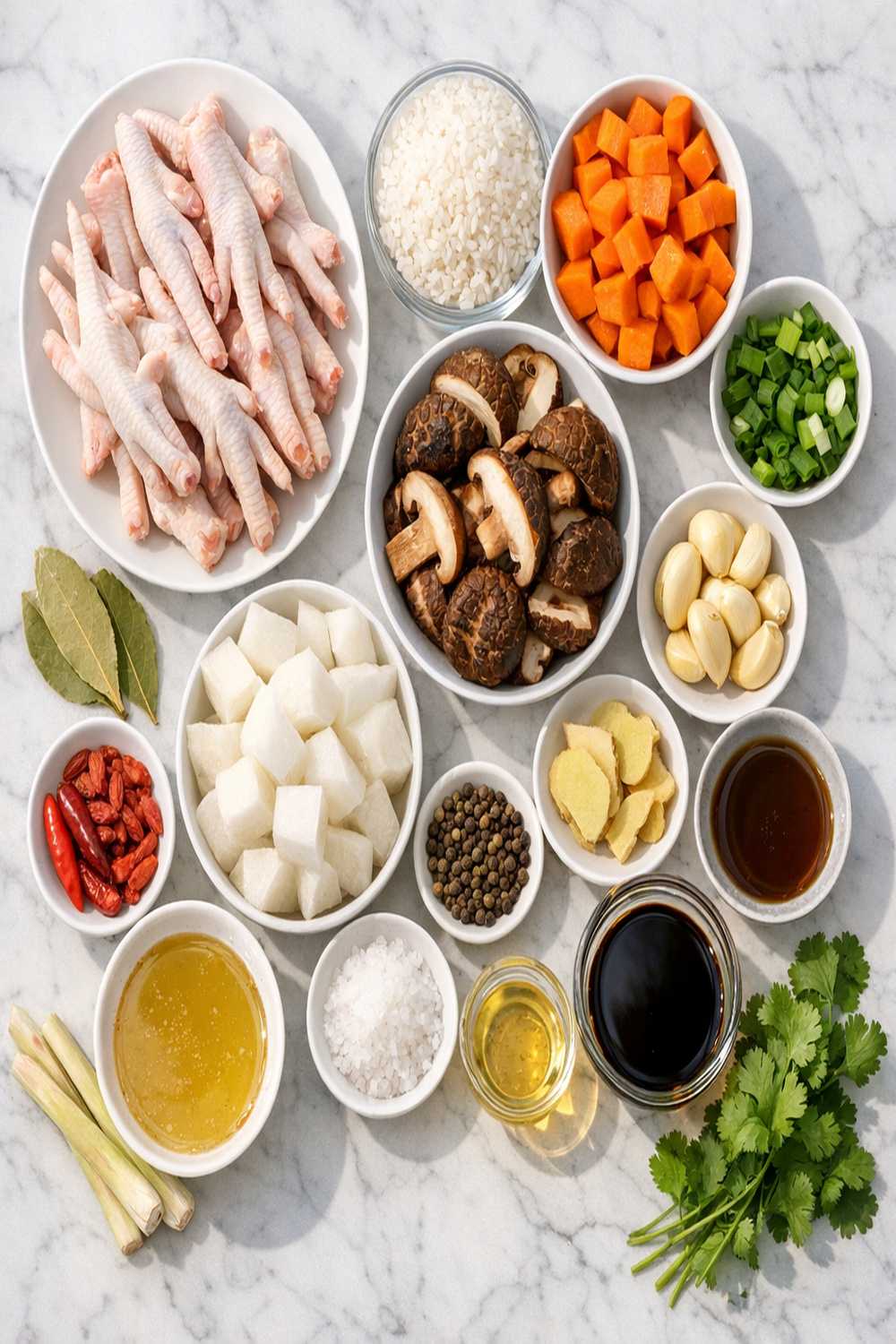 Chicken Feet Soup Recipe ingredients