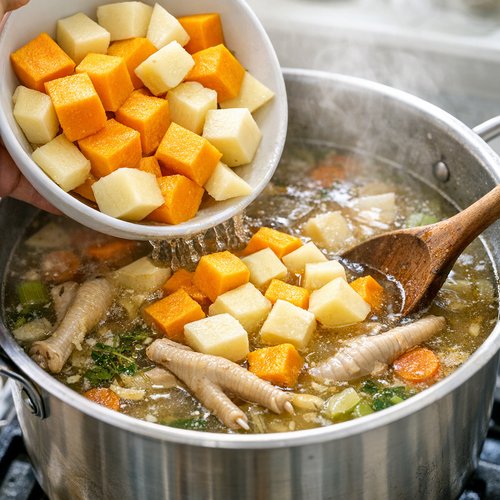Step 5: Lower Heat and Build the Broth (The Long Simmer Begins)