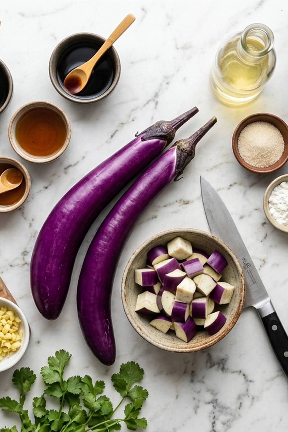 Chinese Eggplant Garlic Recipe ingredients