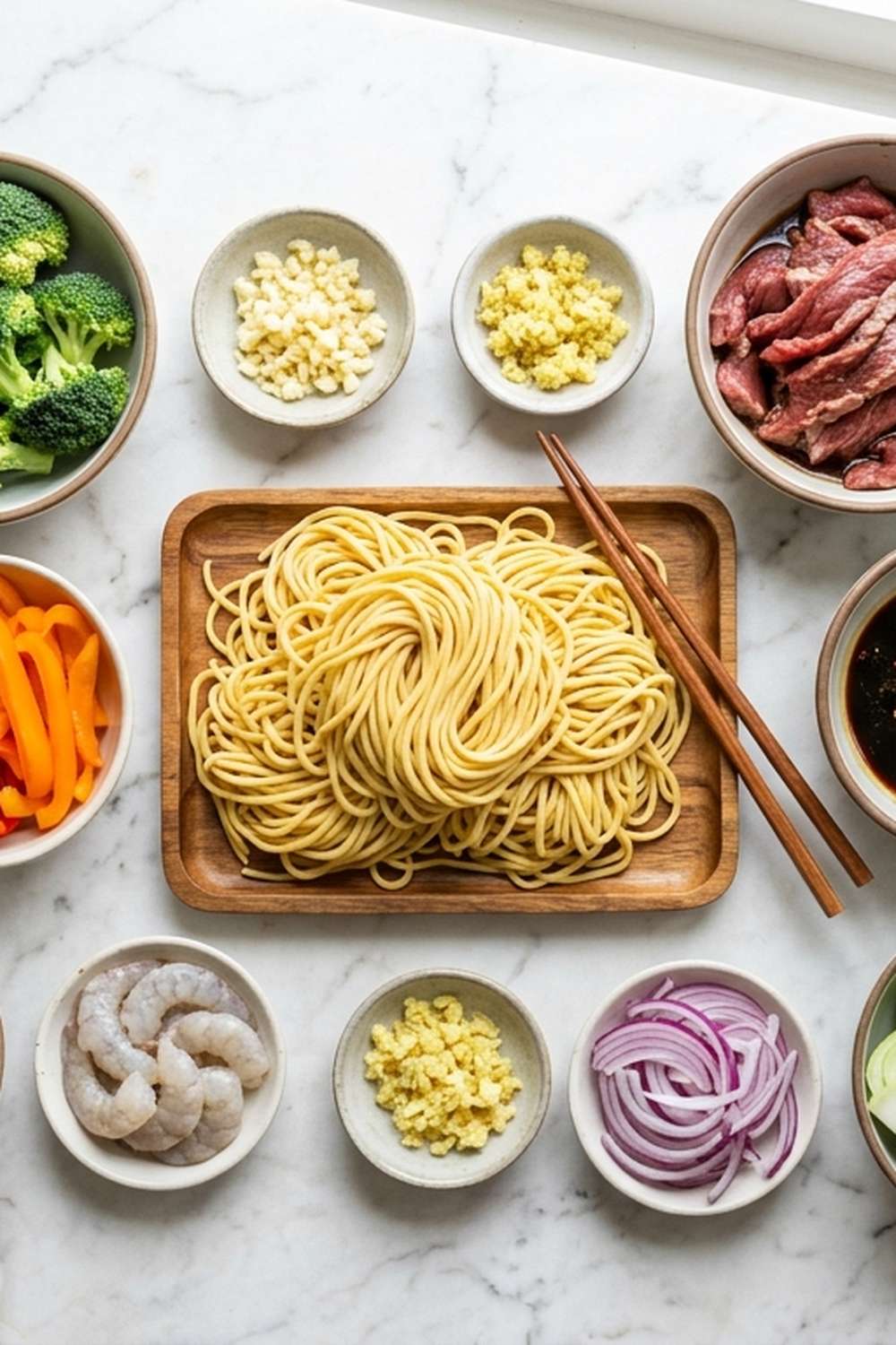 Chinese Lo Mein Noodle Recipe ingredients